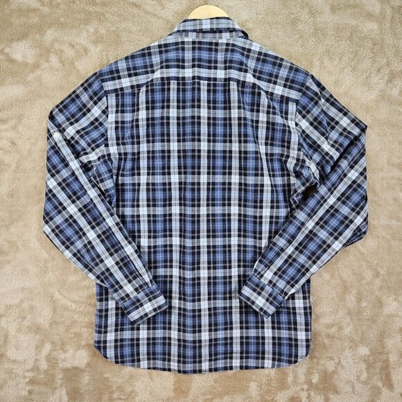 Brooks Brothers Button-Down Shirt Mens Sz L Blue Check Plaid Oxford Long Sleeve - Picture 8 of 10